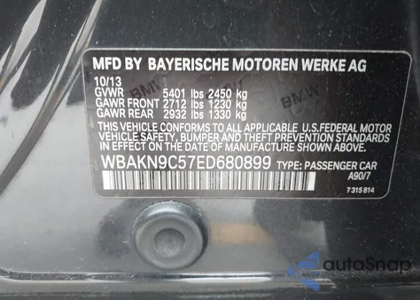 2014 BMW 550I z USA, uszkodzony, nr VIN WBAKN9C57ED680899